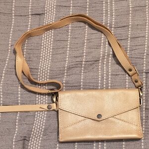 Portland Leather Envelope Crossbody (Crunchwrap) - MODIFED - Champagne